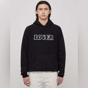 Bianca Chandon Lover Logo Hoodie in black and white. Unisex Large